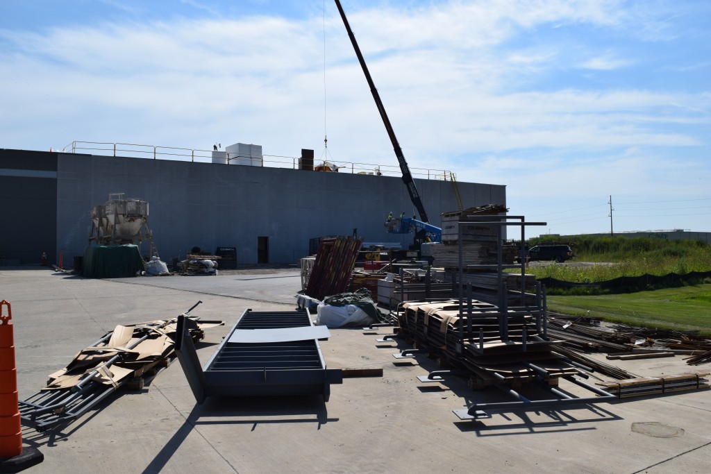 8-23-22: Prefabricated rails and stairs await their future home
